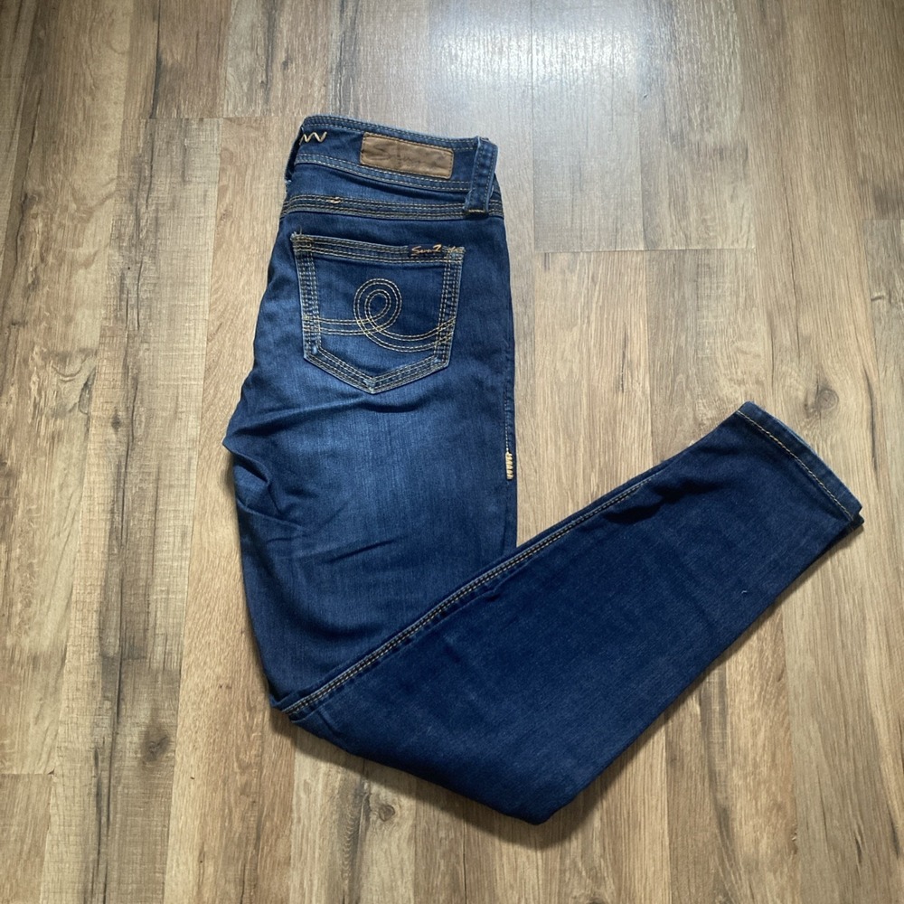 Seven 7 Jeans Skinny Stretch Blue Denim Size 27 Womens 7 For All Mankind Ankle